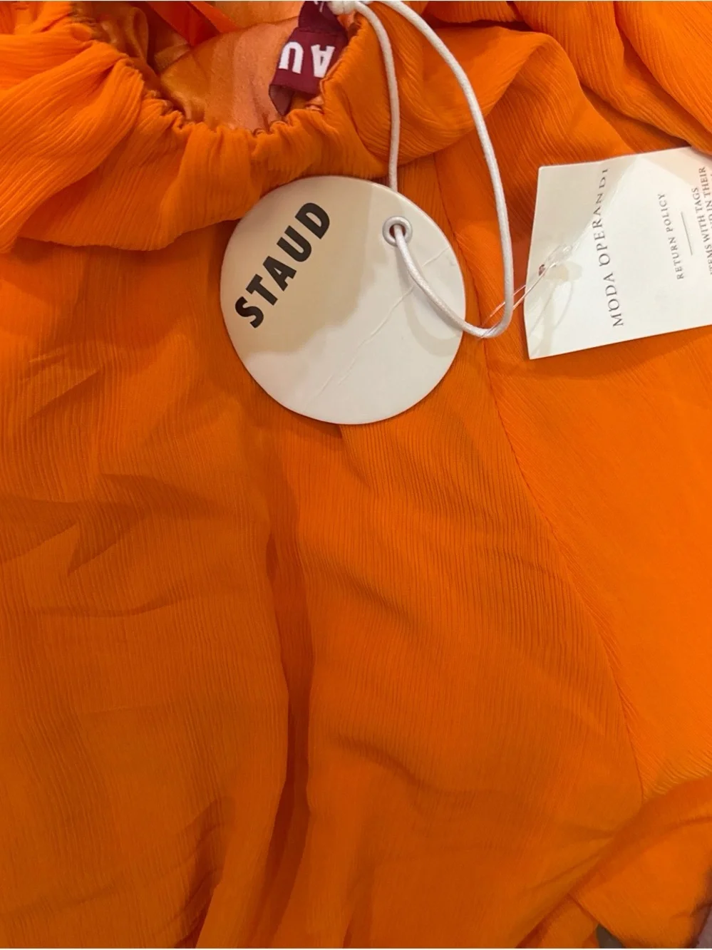 Staud Orange Lightweight Scarf - Vibrant Fashion Accessory